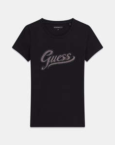 GUESS SS CN GLITTER LOGO TEE ДАМСКА БЛУЗА
