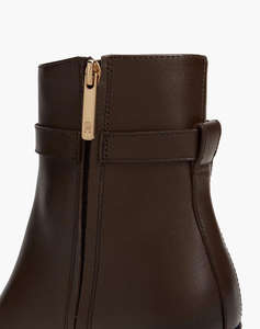 TOMMY HILFIGER TH STRAP LEATHER BLOCK HEEL BOOT