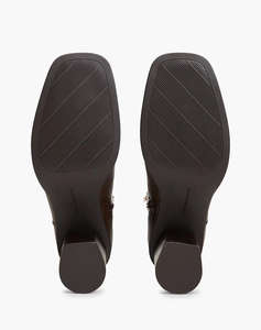 TOMMY HILFIGER TH STRAP LEATHER BLOCK HEEL BOOT