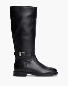TOMMY HILFIGER TH BUCKLE LEATHER KNEE BOOT