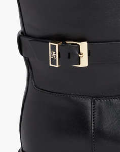 TOMMY HILFIGER TH BUCKLE LEATHER KNEE BOOT