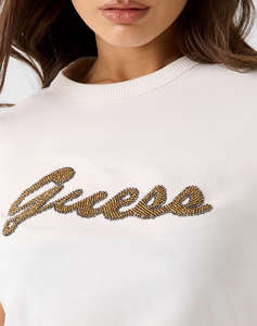 GUESS SS CN BEADS SCRIPT TEE ДАМСКА БЛУЗА