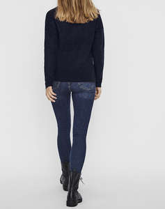 VERO MODA VMCREWLEFILE LS V-NECK BLOUSE NOOS
