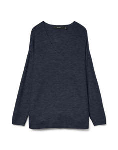 VERO MODA VMCREWLEFILE LS V-NECK BLOUSE NOOS