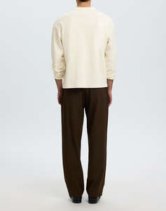 SELECTED SLMTAJ HEAVY LS O-NECK TEE