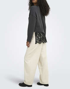 ONLY ONLEVIE LS LACE MIX O-NECK KNT
