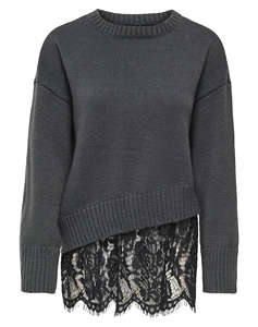 ONLY ONLEVIE LS LACE MIX O-NECK KNT