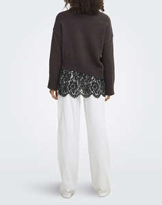 ONLY ONLEVIE LS LACE MIX O-NECK KNT