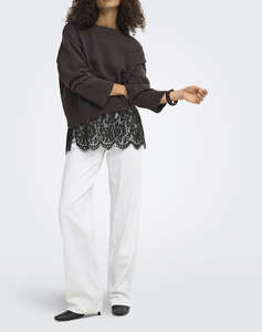 ONLY ONLEVIE LS LACE MIX O-NECK KNT