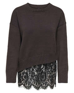 ONLY ONLEVIE LS LACE MIX O-NECK KNT