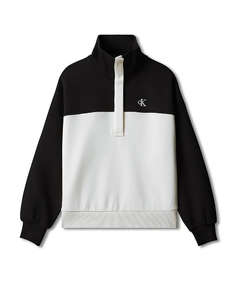 CALVIN KLEIN COLORBLOCK HALF BTN SWEATSHIRT