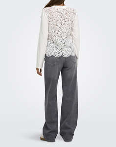 ONLY ONLLANIA L/S LACE TOP CS JRS