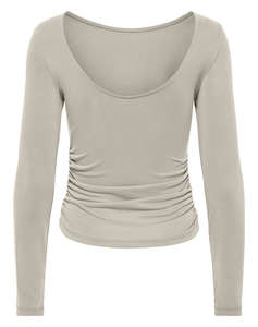ONLY ONLFREE L/S DEEP RUCHING TOP JRS