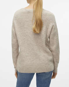 VERO MODA VMCREWLEFILE LS V-NECK BLOUSE NOOS