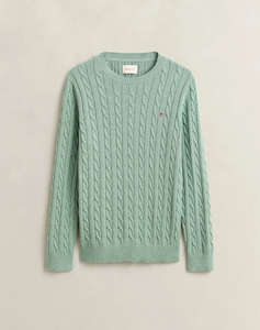 GANT ПУЛОВЕР С ДЪЛЪГ РЪКАВ COTTON CABLE C-NECK