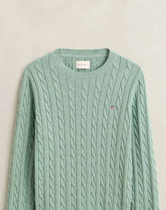 GANT ПУЛОВЕР С ДЪЛЪГ РЪКАВ COTTON CABLE C-NECK
