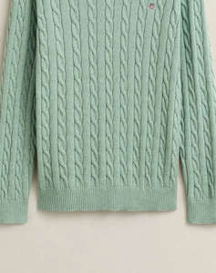 GANT ПУЛОВЕР С ДЪЛЪГ РЪКАВ COTTON CABLE C-NECK