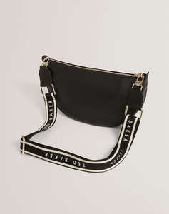 TED BAKER LORREEN Webbing Leather Half Moon Crossbody Bag