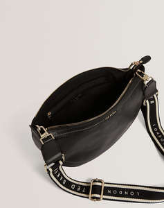 TED BAKER LORREEN Webbing Leather Half Moon Crossbody Bag