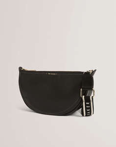 TED BAKER LORREEN Webbing Leather Half Moon Crossbody Bag