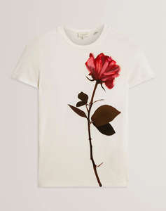 TED BAKER JENELI Floral Printed Fitted Tee