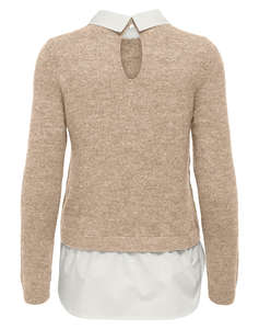 ONLY ONLDOLLY LS WOVEN MIX PEARL PULL RP KNT