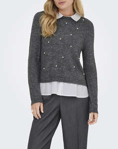 ONLY ONLDOLLY LS WOVEN MIX PEARL PULL RP KNT