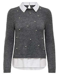 ONLY ONLDOLLY LS WOVEN MIX PEARL PULL RP KNT