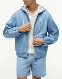 TOMMY HILFIGER CHAMBRAY HOODED JACKET