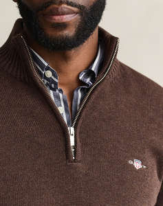 GANT ПУЛОВЕР ДЪЛЪГ РЪКАВ CASUAL COTTON HALF ZIP