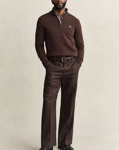 GANT ПУЛОВЕР ДЪЛЪГ РЪКАВ CASUAL COTTON HALF ZIP