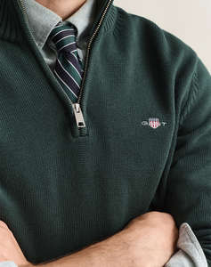 GANT ПУЛОВЕР ДЪЛЪГ РЪКАВ CASUAL COTTON HALF ZIP