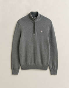 GANT ПУЛОВЕР ДЪЛЪГ РЪКАВ CASUAL COTTON HALF ZIP