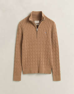 GANT ПУЛОВЕР ДЪЛЪГ РЪКАВ STRETCH COTTON CABLE HALF-ZIP