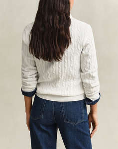 GANT ПУЛОВЕР ДЪЛЪГ РЪКАВ STRETCH COTTON CABLE HALF-ZIP