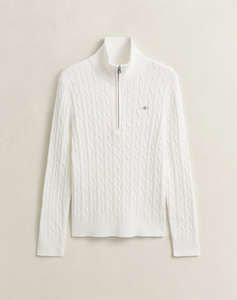 GANT ПУЛОВЕР ДЪЛЪГ РЪКАВ STRETCH COTTON CABLE HALF-ZIP