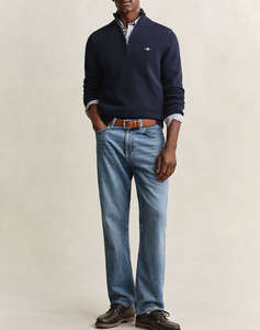 GANT ПУЛОВЕР ДЪЛЪГ РЪКАВ CASUAL COTTON HALF ZIP