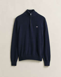 GANT ПУЛОВЕР ДЪЛЪГ РЪКАВ CASUAL COTTON HALF ZIP
