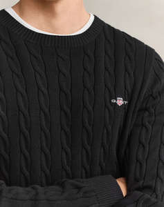 GANT ПУЛОВЕР С ДЪЛЪГ РЪКАВ COTTON CABLE C-NECK