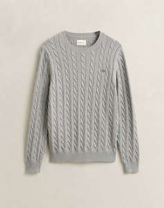 GANT ПУЛОВЕР С ДЪЛЪГ РЪКАВ COTTON CABLE C-NECK